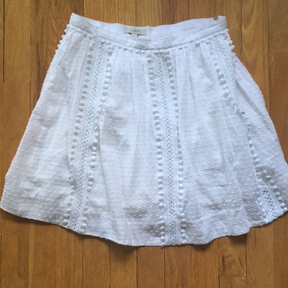 J. Crew white textured skirt